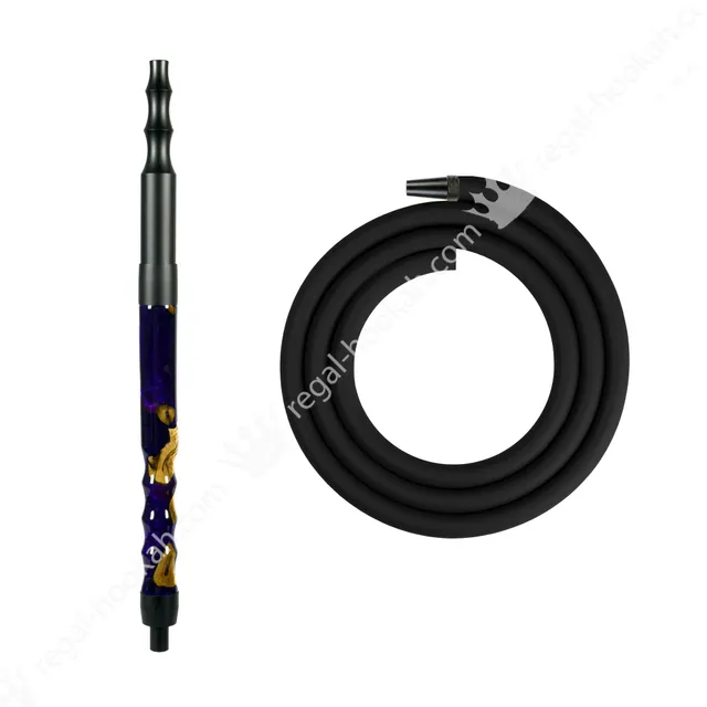 regal-hose-kit-shisha-schlauch-darkblue-wood-blau image 1