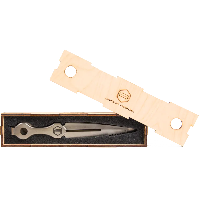japona-tongs-kohlezange-23-cm-klingen-design-graviert image 1