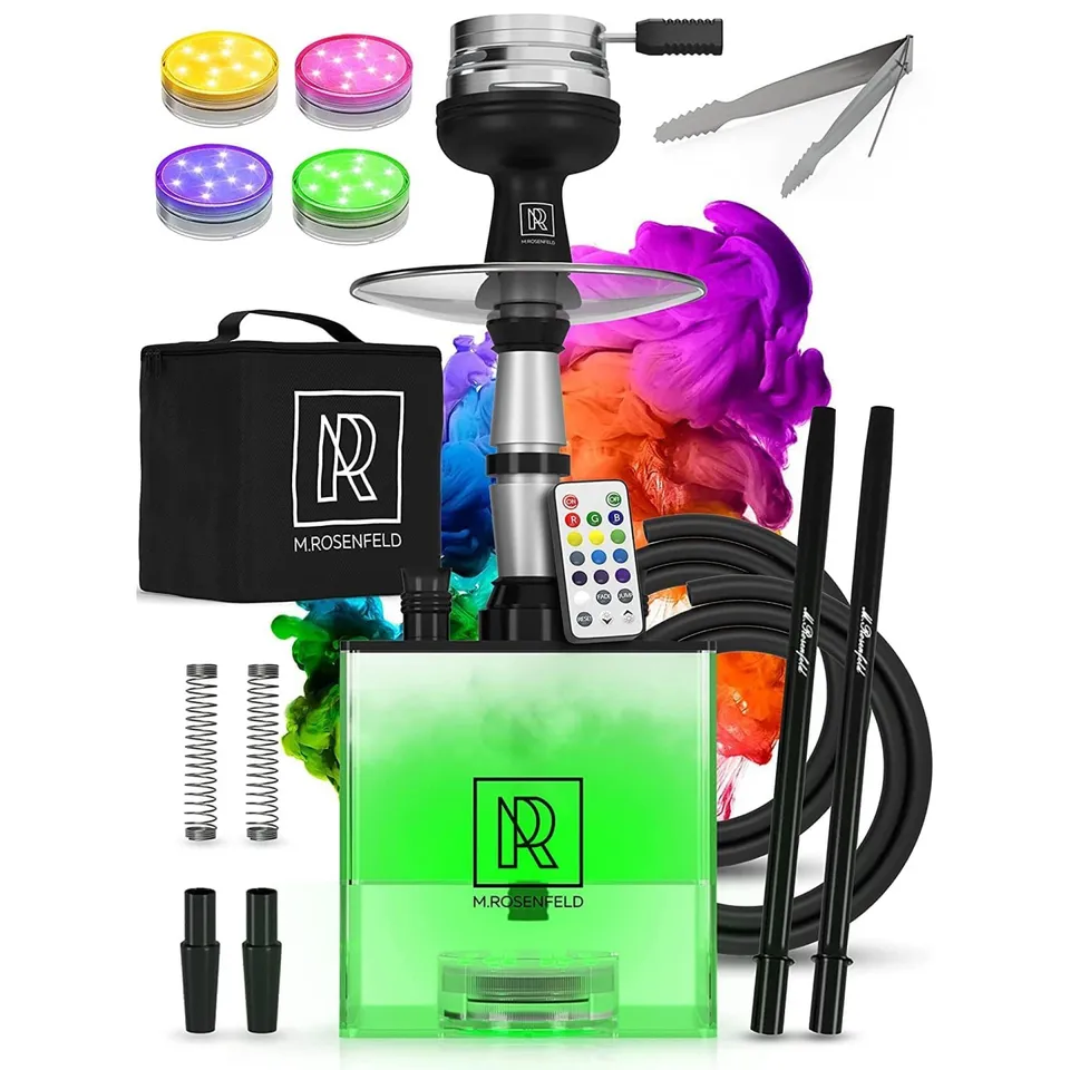 m-rosenfeld-shisha-to-go-set-mit-tasche-2-schl-uche-acryl-led image 1