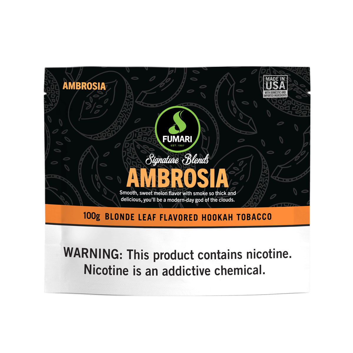 fumari-ambrosia-shisha-tabak-100g-melone-zitrus image 1