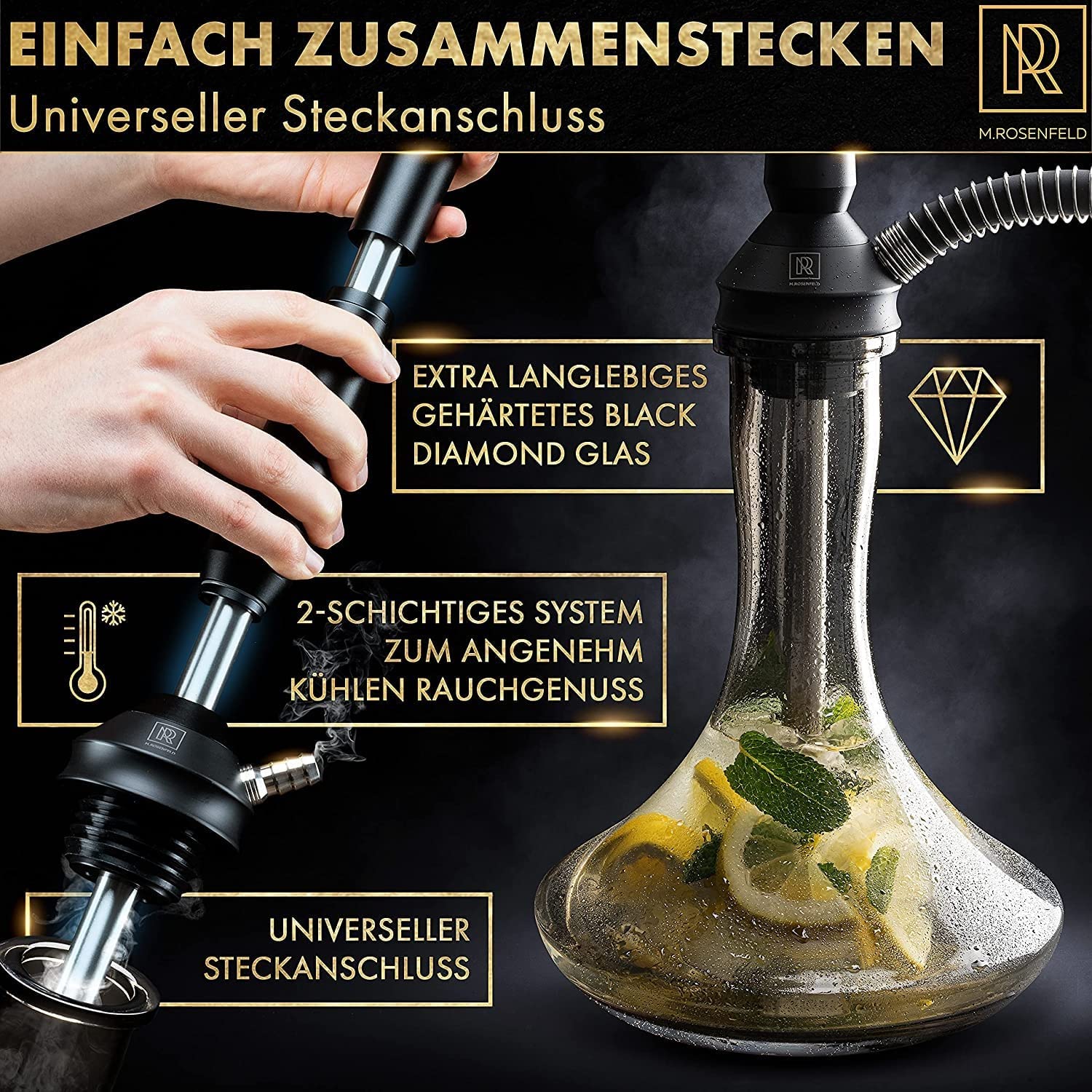 m-rosenfeld-shisha-protos-komplettset-black-1-anschluss image 5