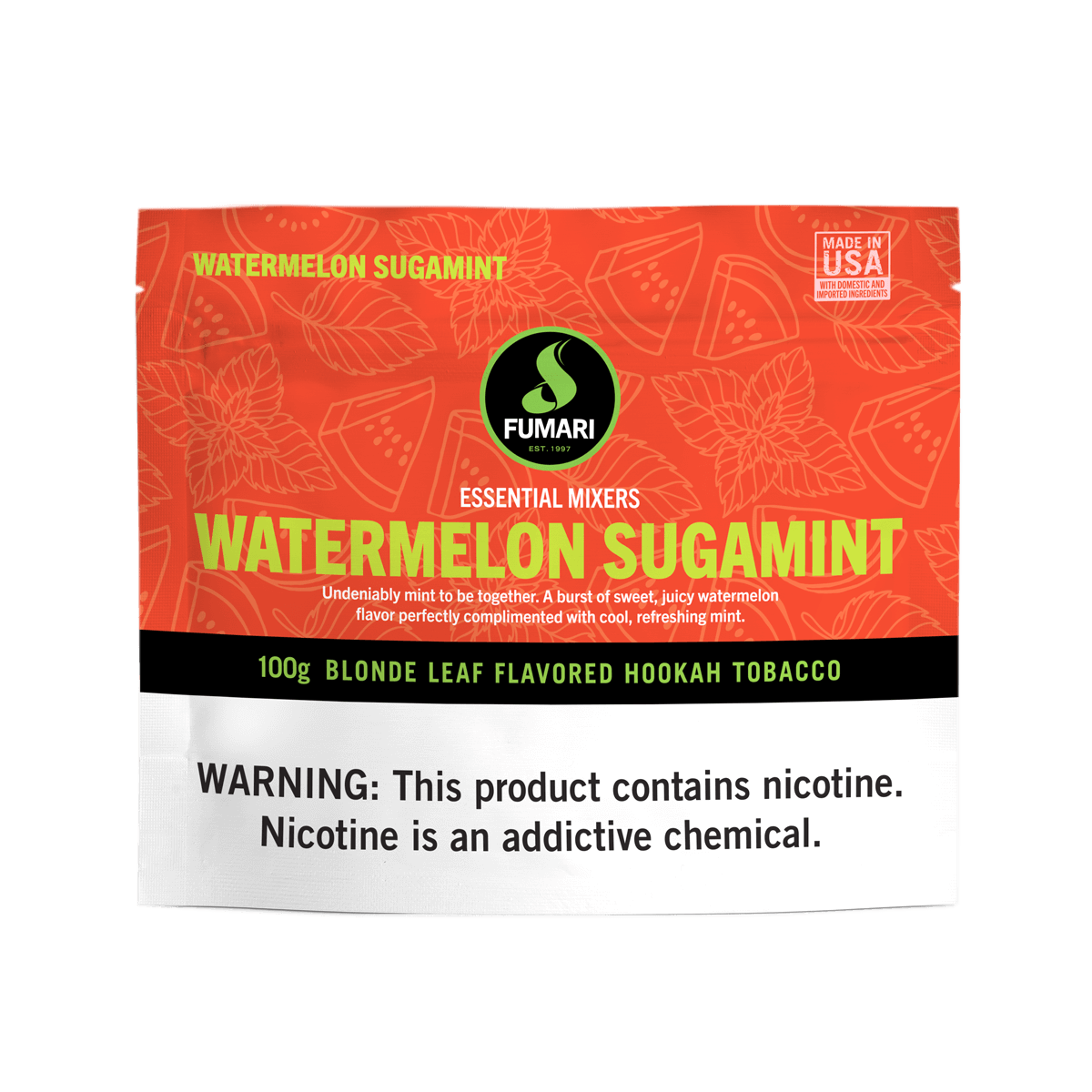 fumari-watermelon-sugamint-shisha-tabak-100g-wassermelone-minze image 1