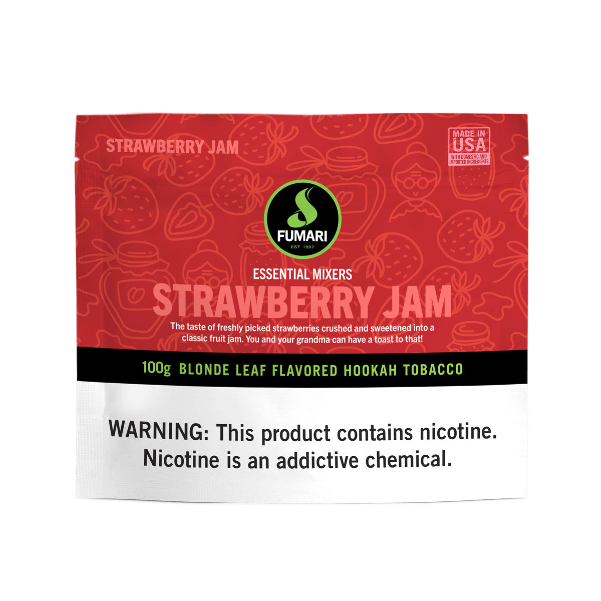 fumari-strawberry-jam-shisha-tabak-100g-erdbeere image 1
