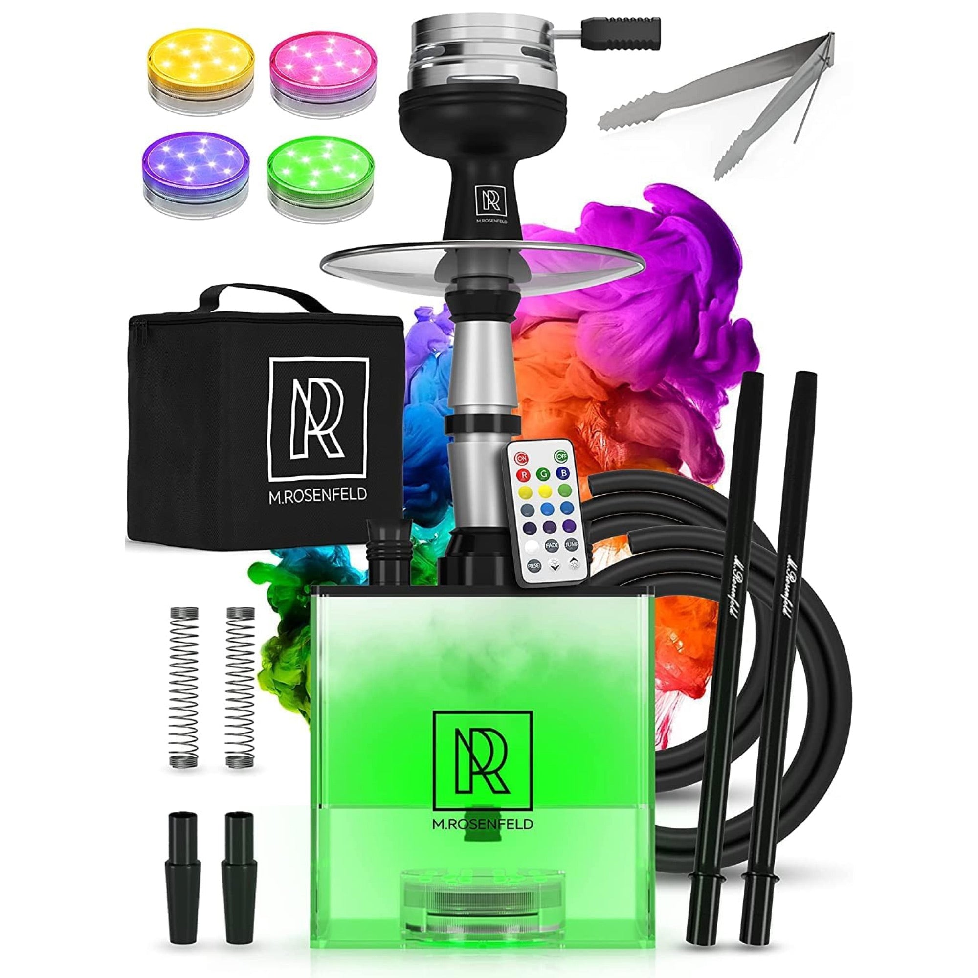 m-rosenfeld-shisha-to-go-set-mit-tasche-2-schl-uche-acryl-led image 1