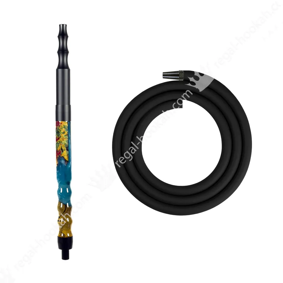 regal-hoses-epoxy-blue-holz-shisha-schlauch-blau-gold image 1