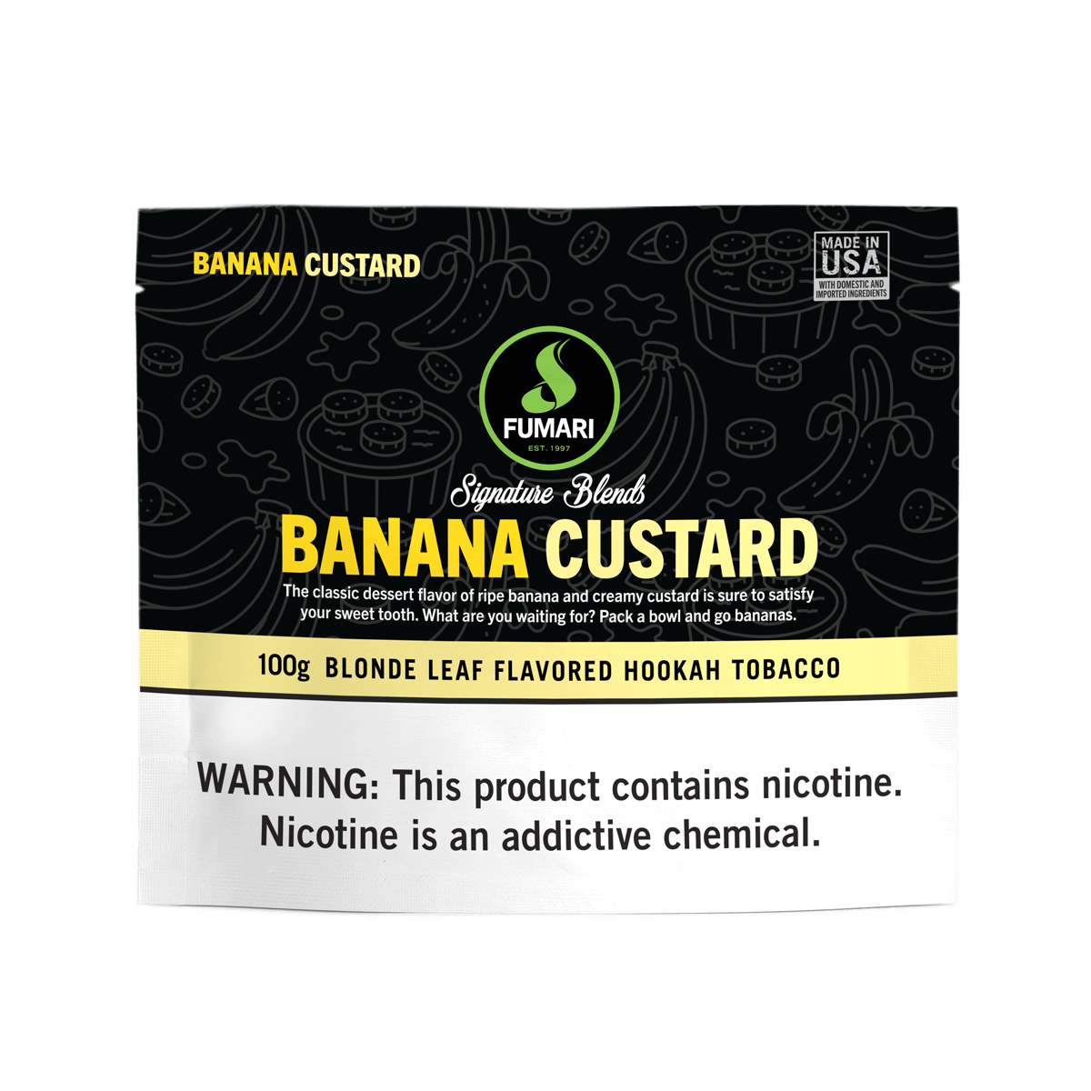 fumari-banana-custard-shisha-tabak-100g-banane-dessert image 1