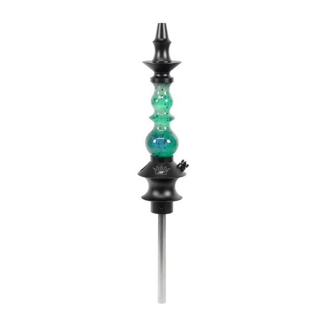 regal-queen-shisha-epoxy-clear-green-blue-flakes-unikat image 1