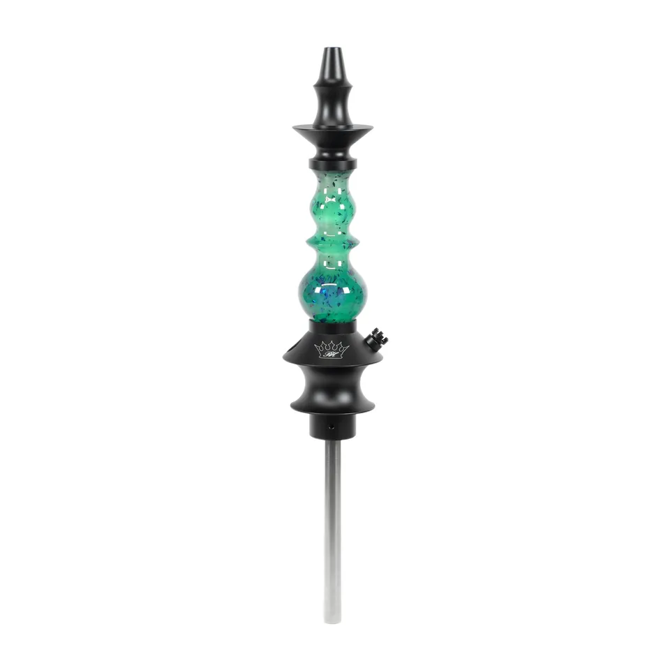 regal-queen-shisha-epoxy-clear-green-blue-flakes-unikat image 1