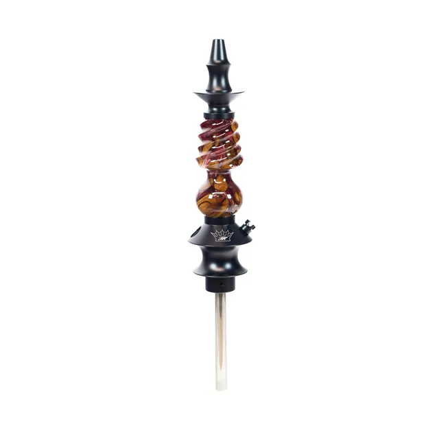 regal-hookah-pawn-cavalier-epoxy-shisha-rot-wei-swirl-holz image 1