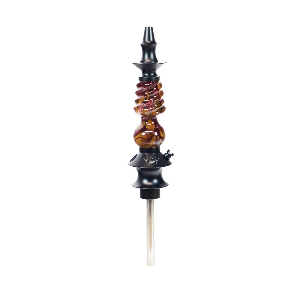 regal-hookah-pawn-cavalier-epoxy-shisha-rot-wei-swirl-holz image 1