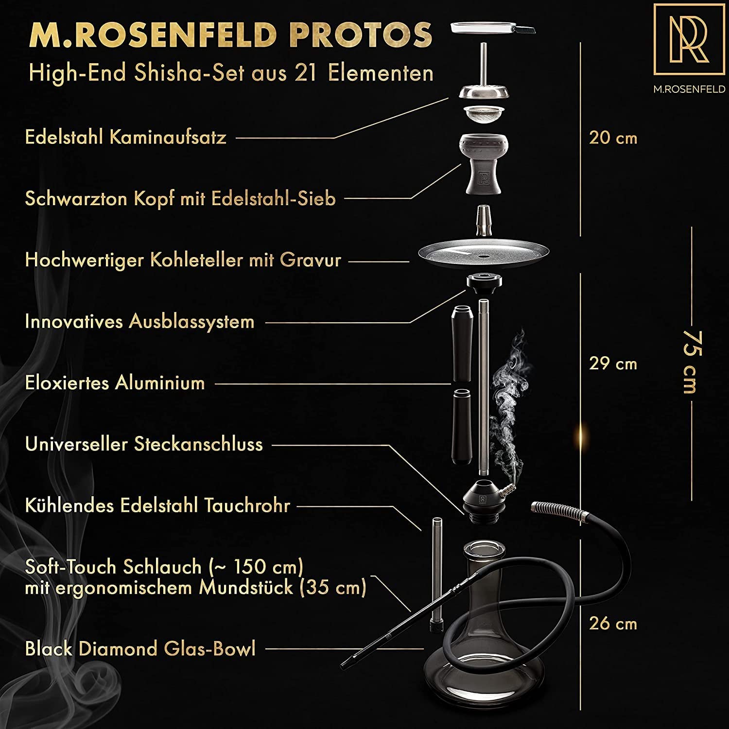 m-rosenfeld-shisha-protos-komplettset-black-1-anschluss image 2