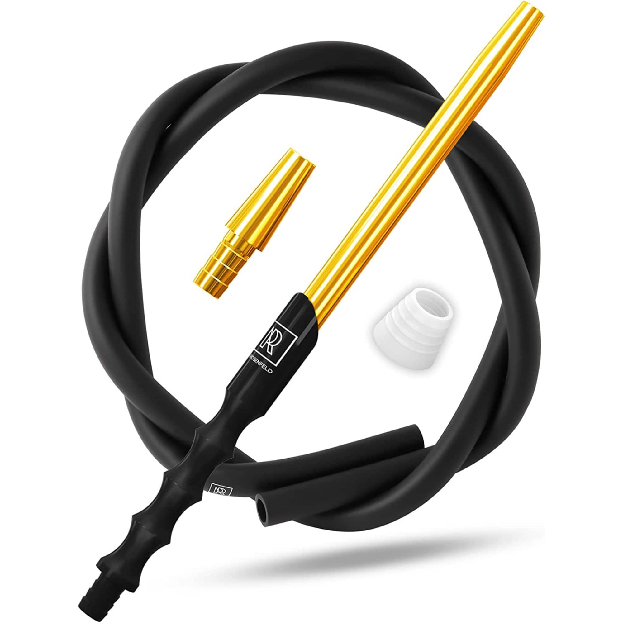 m-rosenfeld-shisha-schlauch-mit-mundst-ck-gold-silikon-150-cm image 1
