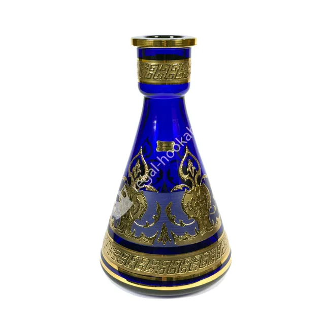 eggerman-corona-blue-gold-vase-glas-blau-gold image 1