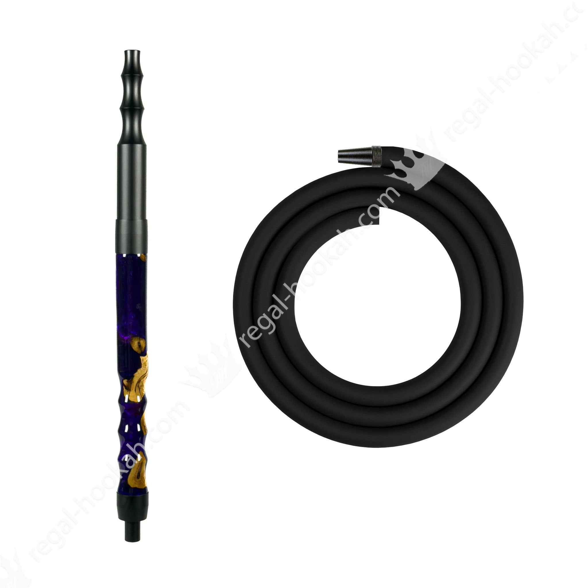 regal-hose-kit-shisha-schlauch-darkblue-wood-blau image 1