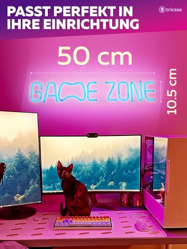 tricase-game-zone-led-lichtzeichen-warmwei-usb-acryl image 2