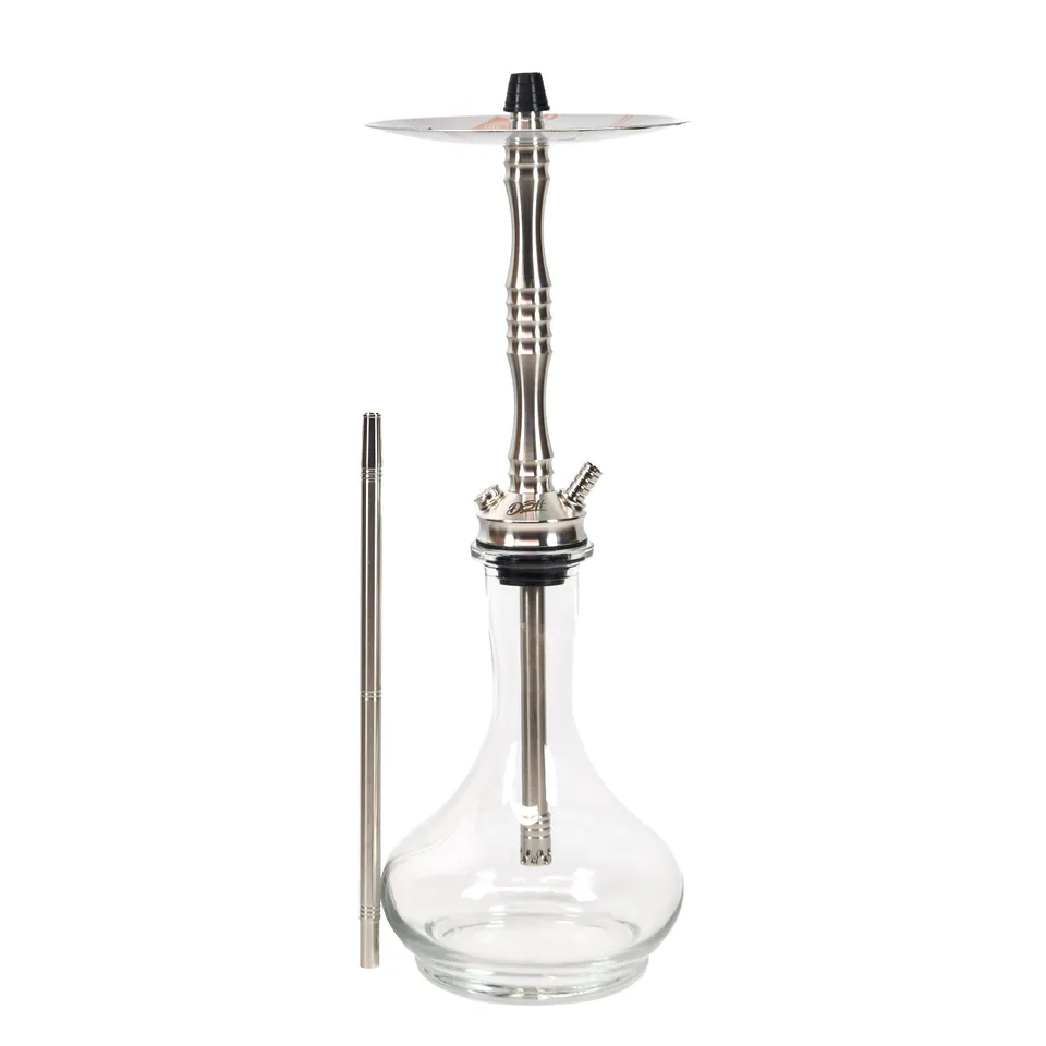 dsh-heavy-edelstahl-shisha-komplettset-klar-glas image 1