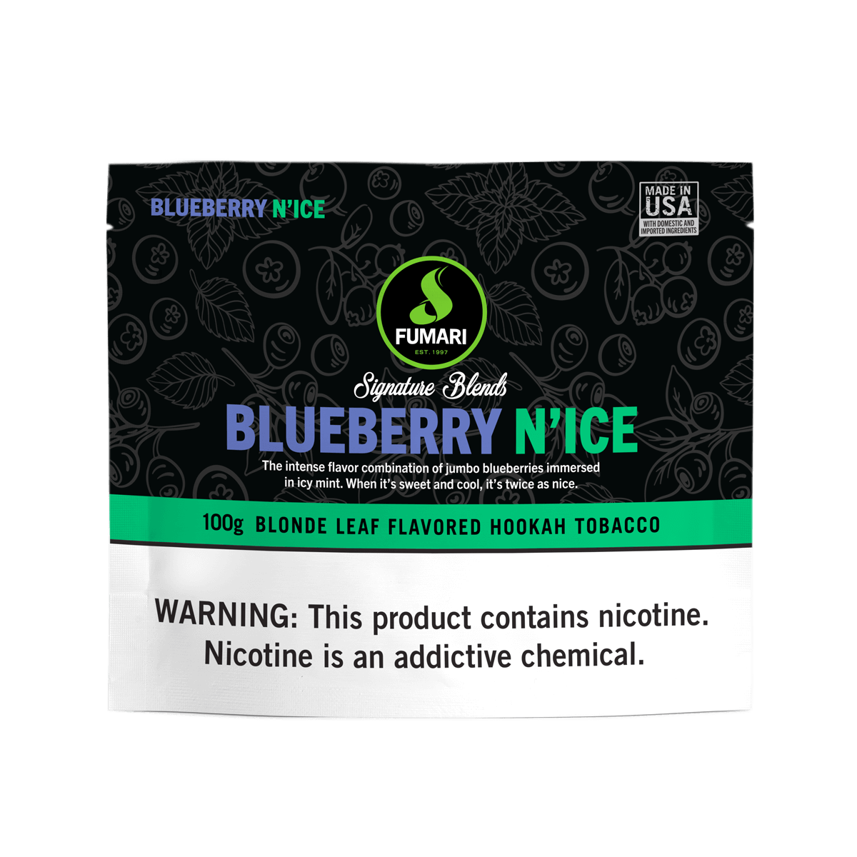 fumari-blueberry-n-ice-shisha-tabak-100g-blaubeer-minze image 1