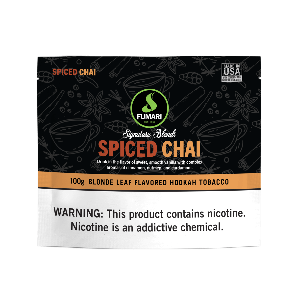 fumari-spiced-chai-shisha-tabak-100g-vanille-zimt image 1