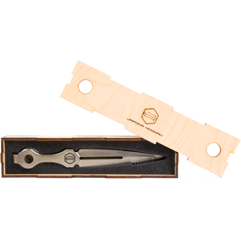 japona-tongs-kohlezange-23-cm-klingen-design-graviert image 1