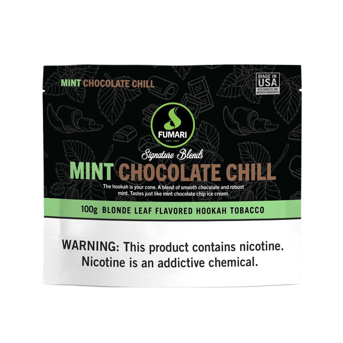 fumari-mint-chocolate-chill-shisha-tabak-100g-schoko-minze image 1