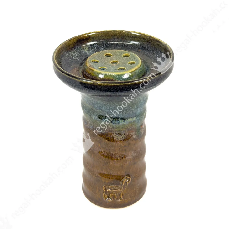 alpaca-medium-apache-bowl-shisha-kopf-mehrloch-gr-n-braun image 1